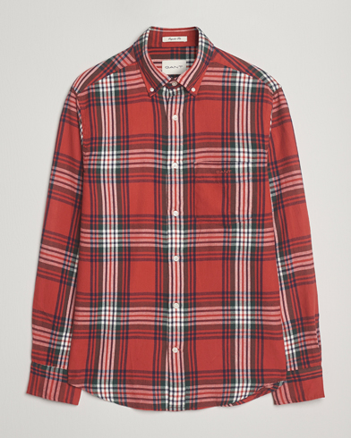 Gant Regular Fit Checked Flannel Shirt Modern Rust – Monivärinen