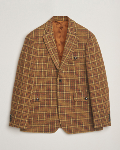 GANT Checked Tweed Blazer Peanut Butter – Ruskea