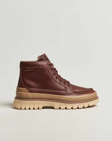 GANT Nebrada Leather Moc Toe Boot Cognac – Ruskea