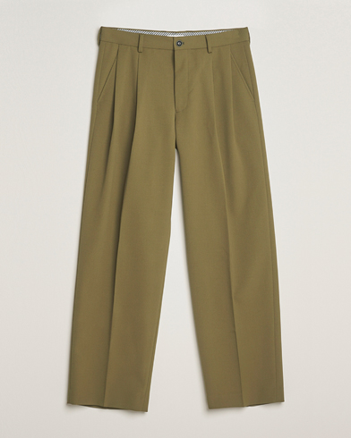 NN07 Justin Double Pleated Suit Trousers Firene Green – Vihreä