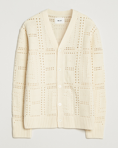 NN07 Tobias Knitted Cardigan Ivory – Valkoinen