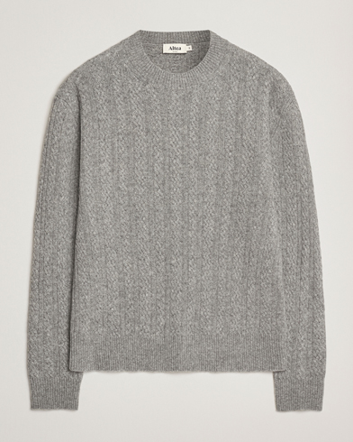 Altea Cable Crew Neck Sweater Grey Melange – Harmaa
