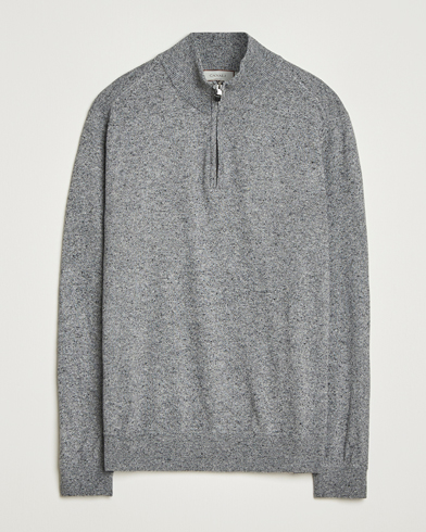 Canali Donegal Half Zip Sweater Grey Melange – Harmaa