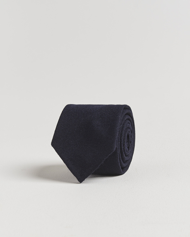 Finamore Napoli Wool Twill Tie Navy – Sininen