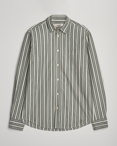 Forét Maple Poplin Shirt Dark Green Stripe – Vihreä