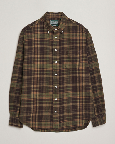 Gitman Vintage Brushed Winter Madras Button Down Shirt Brown/Olive – Ruskea