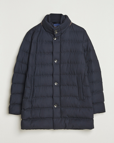 Herno Flannel Down Coat Navy – Sininen