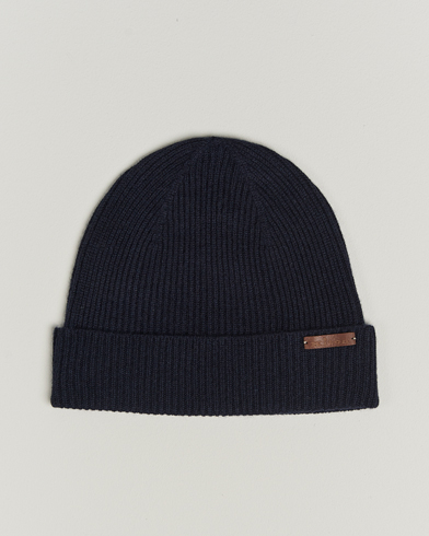 Kiton Rib Cashmere Beanie Navy – Sininen