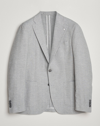 L.B.M. 1911 Jack Herringbone Cotton Blazer Light Grey – Harmaa