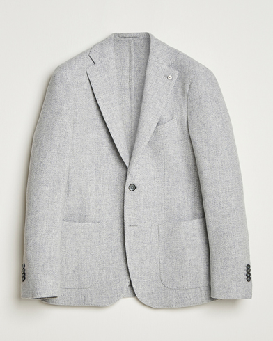 L.B.M. 1911 Jack Fly Knitted Wool Blazer Light Grey – Harmaa