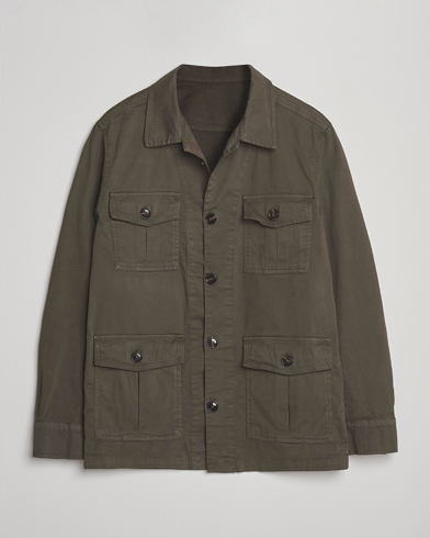 Oscar Jacobson Safari Shirt Jacket Olive – Vihreä