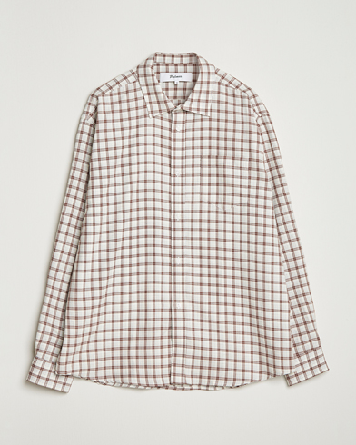 Palmes Cotton/Merino Shirt White/Brown – Monivärinen