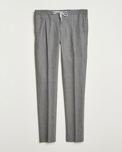 PT01 Slim Fit Wool/Cashmere Drawstring Trousers Grey Melange – Harmaa