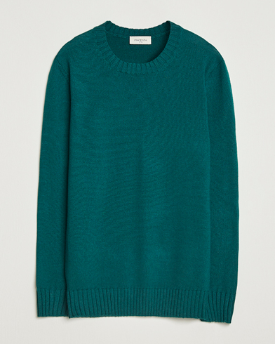 Piacenza Cashmere Brushed Wool Crew Neck Dark Green – Vihreä