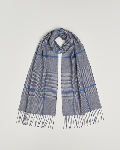 Piacenza Cashmere Cashmere/Silk Overcheck Scarf Light Grey – Harmaa