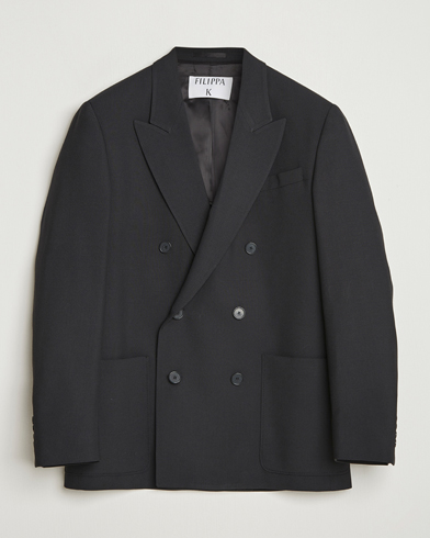 Filippa K Michael Wool Double Breasted Blazer Black – Musta
