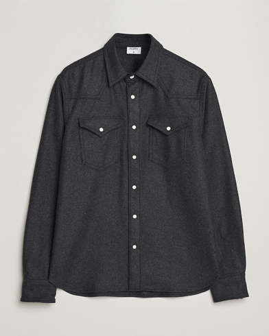 Filippa K Western Wool Shirt Anthracite Melange – Harmaa