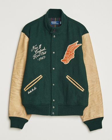 Polo Ralph Lauren Varsity Wool/Leather Bomber Jacket Churchill Green – Vihreä