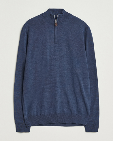 Stenströms Merino Half-Zip Denim Blue – Sininen