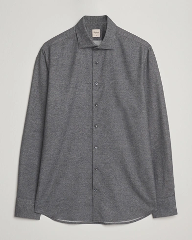 Stenströms Regular Fit Cut Away Flannel Shirt Grey – Harmaa