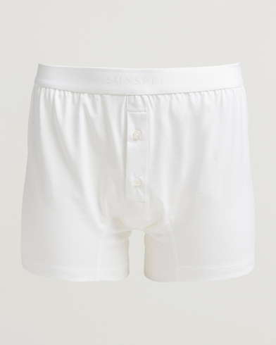 Sunspel Superfine Two Button Cotton White – Valkoinen