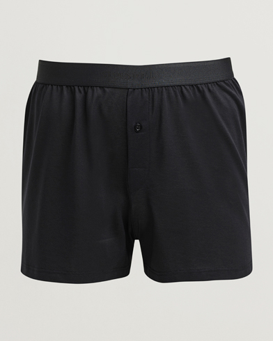 Sunspel Superfine One Button Boxer Black – Musta