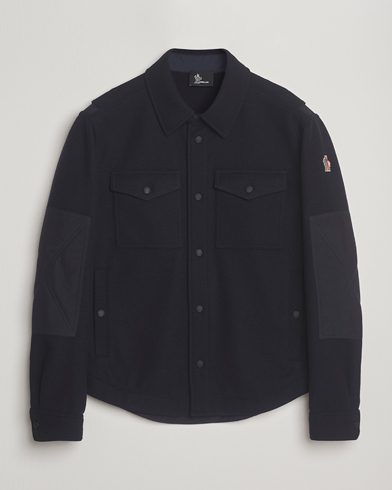 Moncler Grenoble Brushed Cotton Overshirt Navy – Sininen