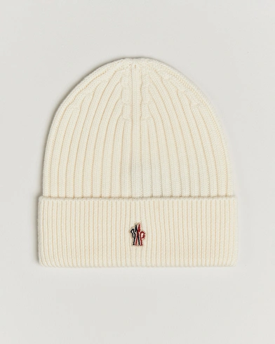 Moncler Grenoble Rib Wool Beanie Off White – Valkoinen
