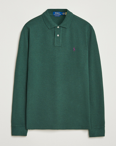 Polo Ralph Lauren Custom Slim Fit Long Sleeve Polo Scotch Pine Heather – Vihreä