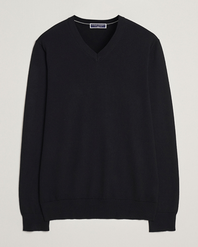 Charles Tyrwhitt Pure Merino V-Neck Jumper Black – Musta