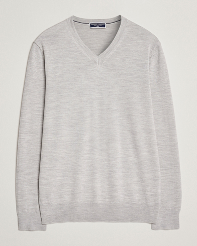Charles Tyrwhitt Pure Merino V-Neck Jumper Silver Grey – Harmaa