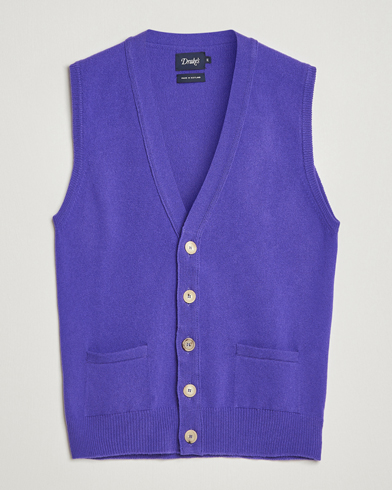 Drake's Lambswool Vest Cardigan Purple – Liila