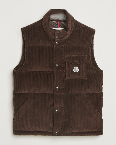 Moncler Agen Corduroy Vest Brown – Ruskea