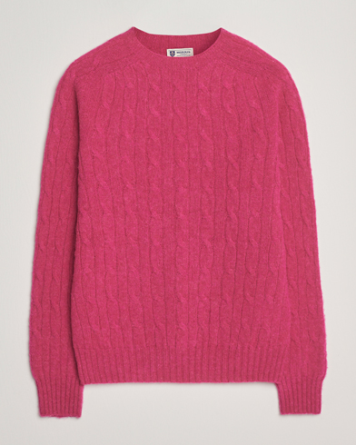 Morris Brushed Cable Sweater Pink – Vaaleanpunainen
