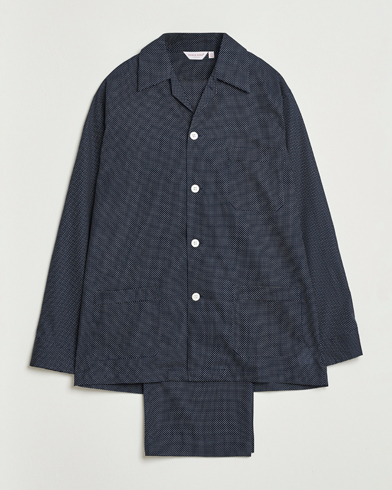 Derek Rose Printed Cotton Pyjama Set Navy – Sininen
