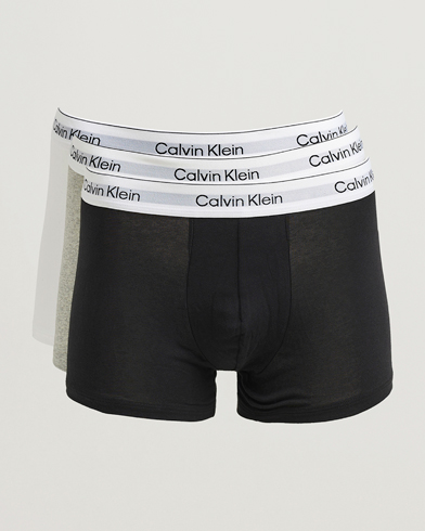 Calvin Klein 3-Pack Icon Cotton Stretch Trunk Grey/Black/White – Harmaa