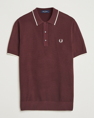 Fred Perry Pique Knitted Tipped Polo Oxblood – Punainen