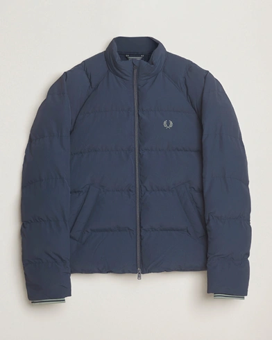 Fred Perry Raglan Padded Down Jacket Dark Airforce – Sininen