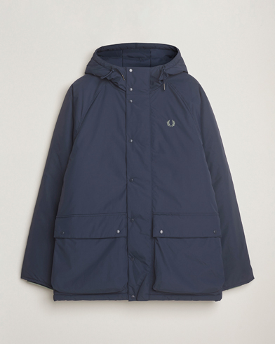 Fred Perry Stockport Padded Hooded Jacket Dark Airforce – Sininen