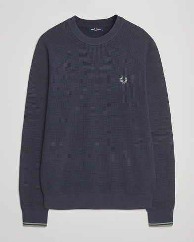 Fred Perry Waffle Stitch Jumper Dark Airforce – Sininen