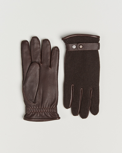 Hestra Christopher Cashmere/Elkskin Glove Espresso – Ruskea