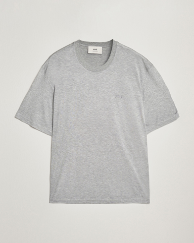 AMI Signature Logo Mercerized T-Shirt Light Grey Melange – Harmaa