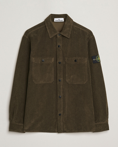 Stone Island Organic Cotton Cord Overshirt Military Green – Vihreä
