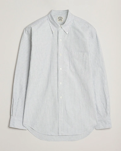 Kamakura Shirts Vintage Ivy Oxford Button Down Shirt Green Stripe – Vihreä