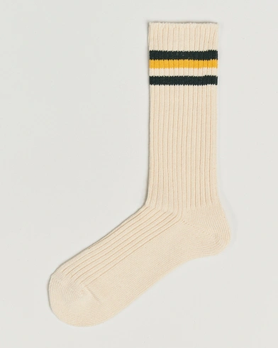 Kamakura Shirts Kamakura ShirtsVintage Ivy SocksWhite/Yellow – Beige