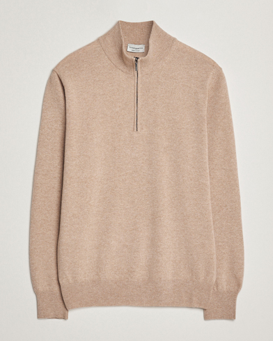 Morgano Wool/Cashmere Half-Zip Beige – Beige