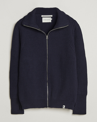 Peregrine Fisherman Merino Zip Cardigan Navy – Sininen