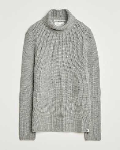 Peregrine Wilkinson Knitted Merino Rollneck Light Grey – Harmaa