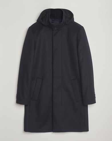 Tiger of Sweden Aleric Wool/Cashmere Hooded Coat Light Ink – Sininen