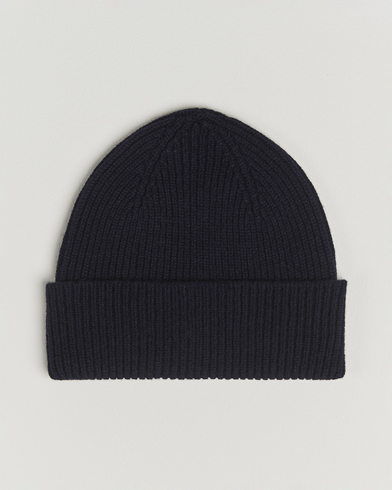 Robert Mackie Clyde Lambswool Beanie Navy – Sininen